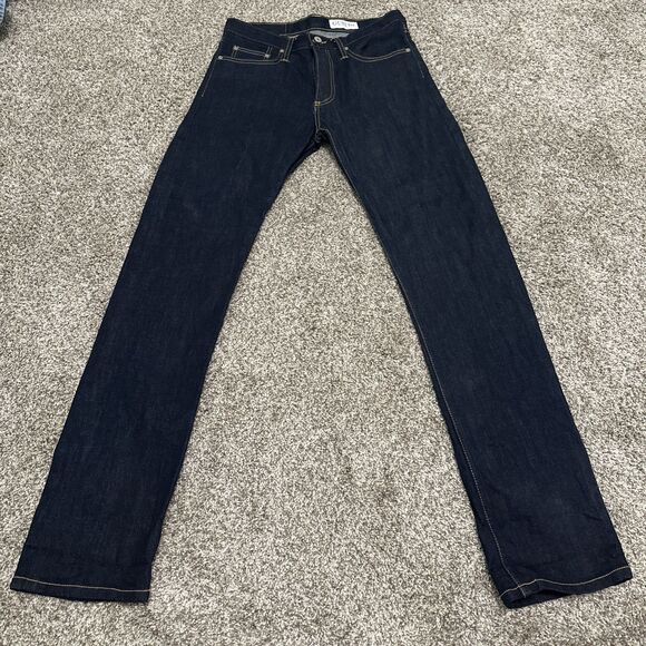 Gustin Selvedge Jeans Men’s Size 31x33 Blue Denim Straight Button Fly USA Made - Picture 1 of 11